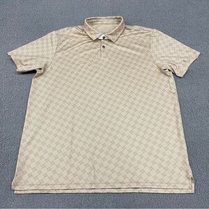 Nike Jordan Golf Polo Shirt Mens XXL Beige All-Over Jumpman Print NEW